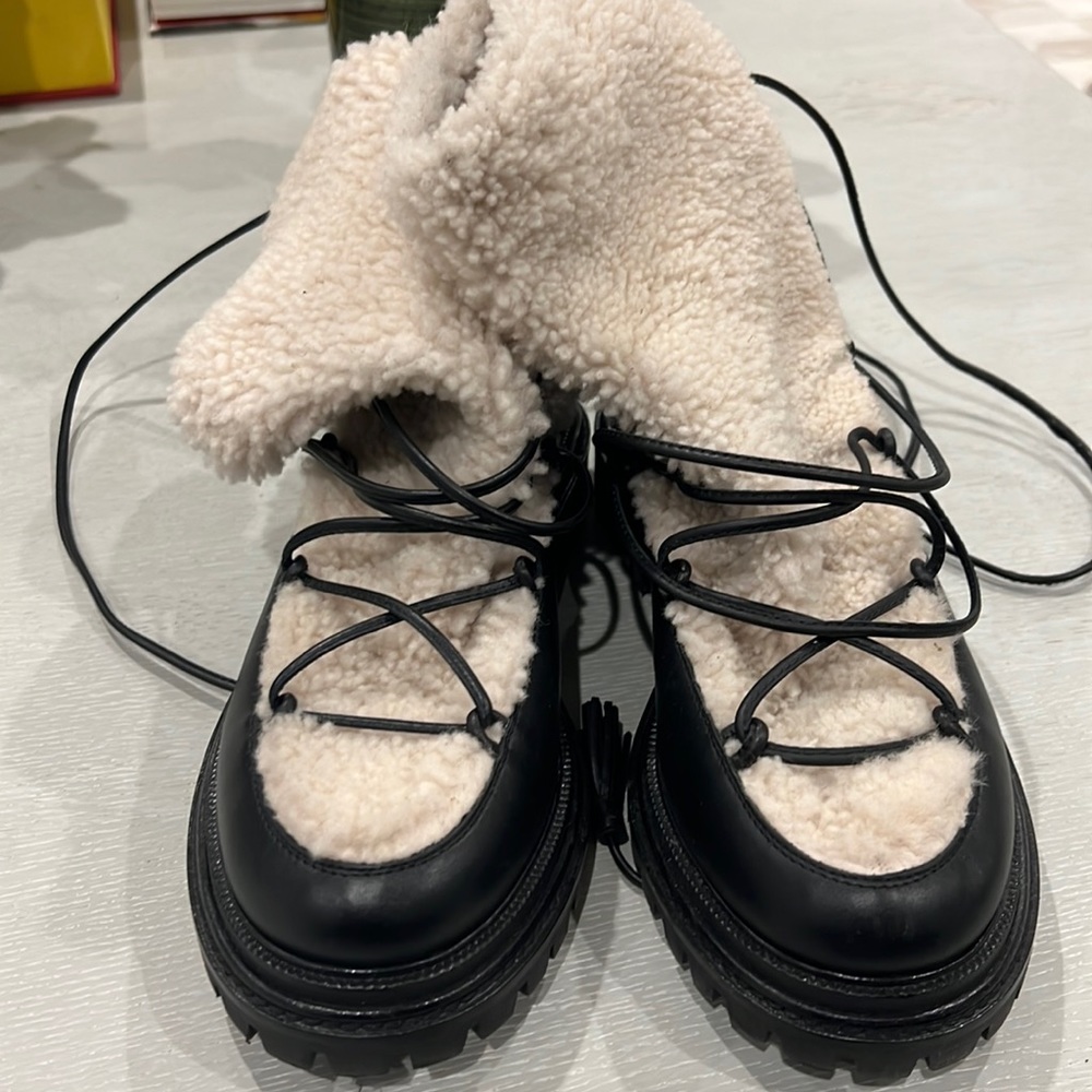 Aquazzura leather and shearling boots